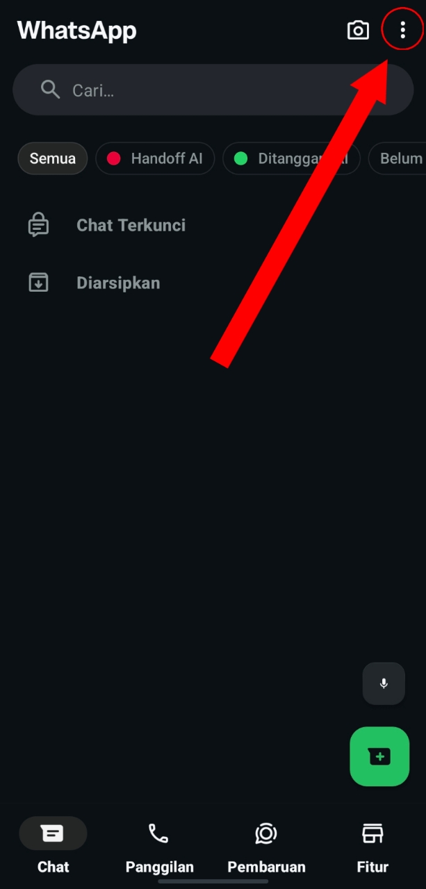 Langkah 1: Buka menu titik tiga