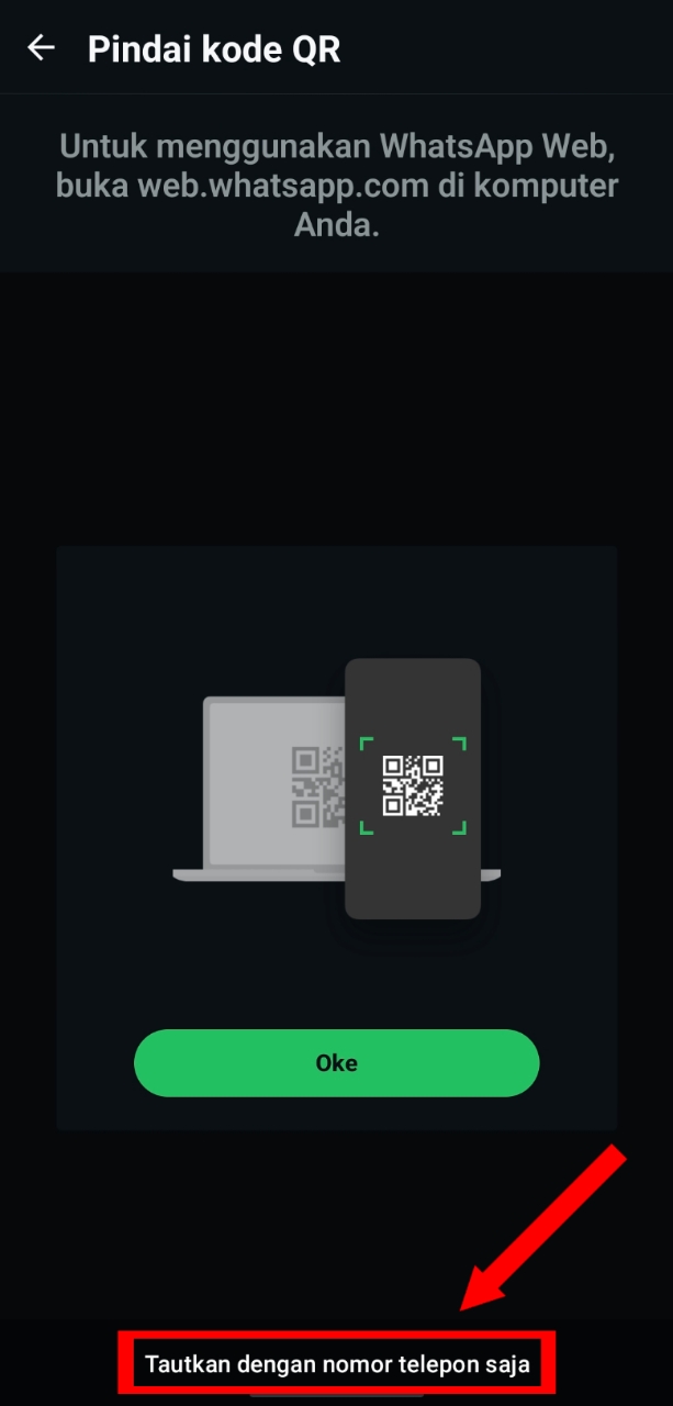 Langkah 4: Pilih tautkan dengan nomor telepon