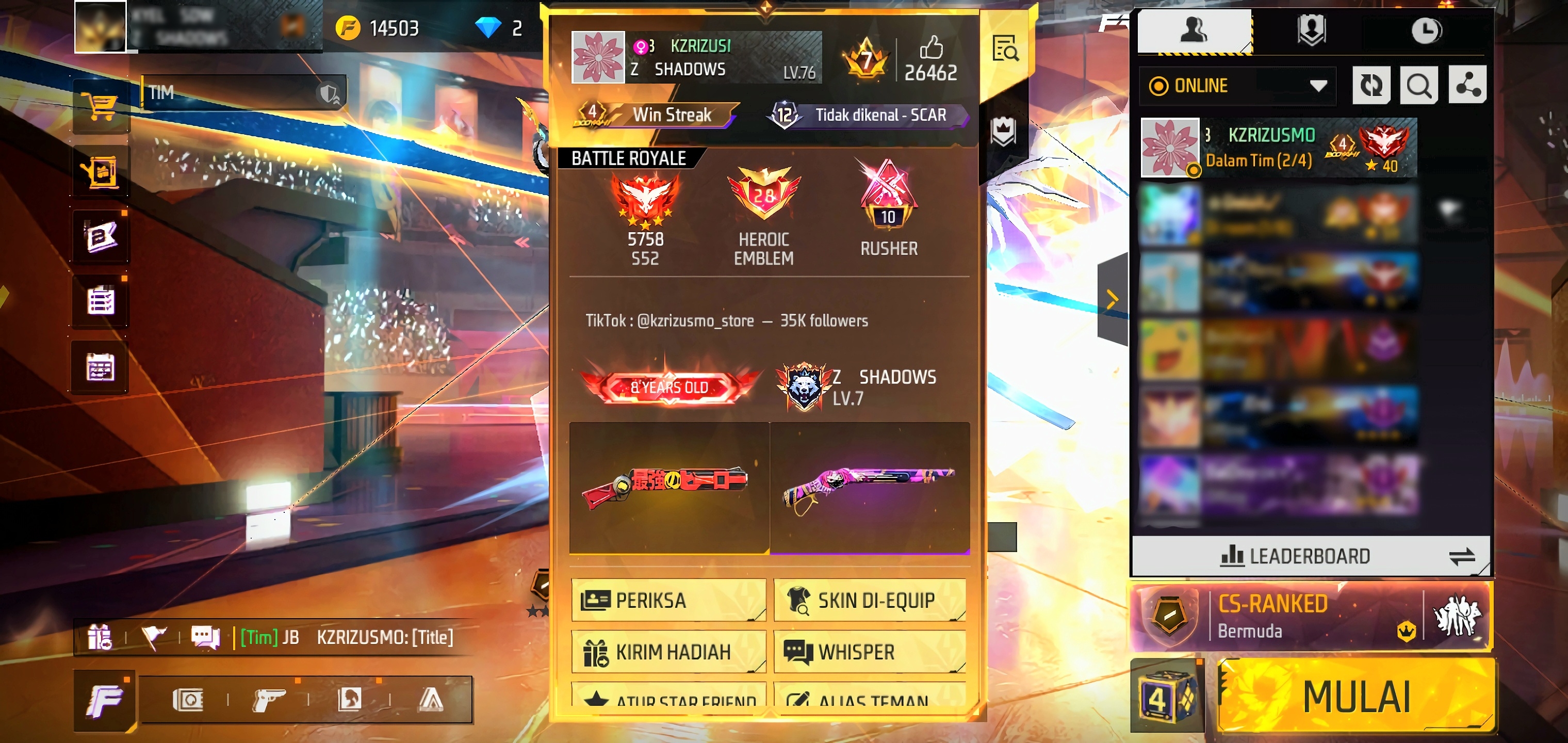 Nickname Hijau Gradiasi Craftland